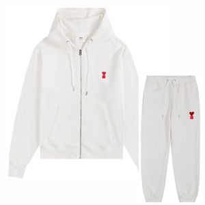 Felpa con Cappuccio AMI per Uomo, Alta Qualità in Puro Cotone, Modello Unisex con Zip, Pullover Sportivo con Cerniera - Product Image 1