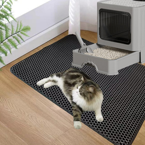 Tapis pour litière pour chat, filtre double couche, anti-éclaboussures, lavable, rectangulaire, noir, pour chats et chiens, S30x30cm M40x50cm L55x75cm XL60x90cm - Product Image 3