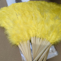 Éventail de luxe en plumes d'autruche, fait main, moelleux et grand, pour la danse du ventre, les spectacles, les concerts, les accessoires de mariage, marque florale