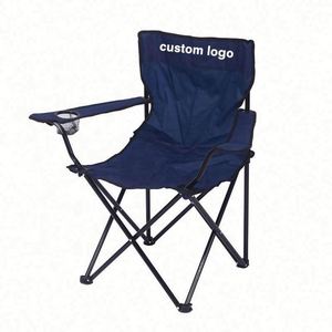 Chaise de plage portable avec logo personnalisé imprimé, chaise à dos pour la pêche, la randonnée, le camping, la villa, cadre en acier de 16 mm - Product Image 2