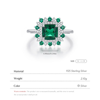 Anillos de dedo de Halo de circón geométrico elegante Retro de Plata de Ley 925 auténtica para mujer, accesorios de joyería fina para fiesta
