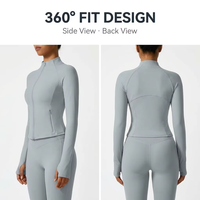 Ensemble de yoga personnalisé OEM pour femme grande taille, veste de fitness à demi-zip, écologique, séchage rapide, respirante, anti-transpiration, marque privée, pour la gym