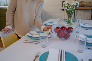 60x102 "60x126" Tovaglie rettangolari bianche <span class=keywords><strong>in</strong></span> poliestere 100% per tovaglie per banchetti - Product Image 4