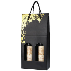 Venta al por mayor logotipo personalizado de impresión de embalaje plegable 2 de vidrio de <span class=keywords><strong>vino</strong></span> de caja <span class=keywords><strong>para</strong></span> regalo - Product Image 4