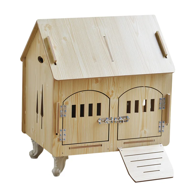 Double door cave cat dog villa pet wooden house good do moistureproof waterproof