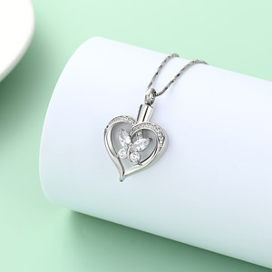 Urn <strong>Necklace</strong> for <strong>Ashes</strong> for Women <strong>Butterfly</strong> Heart Cremation Jewelry <strong>Ashes</strong> Pendant for Human/Pet Keepsake Urn Locket - Product Image 3
