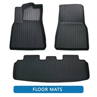 Tapis de voiture TPE tout temps pour 2022 Tesla Model S Tapis de sol de voiture personnalisé pour Plaid Model S Tapis de coffre Accessoires