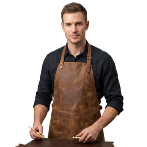 Delantal de Cuero Estilo Clásico, Resistente, Sin Bolsillos, para Uso Diario en la Cocina - Product Image 5
