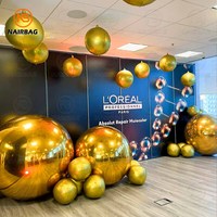 Boule de Noël gonflable en or décoration flottante de piscine extérieure ballon boule à miroir sphère géante pour la fête