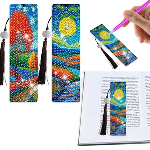 5D Bright Special Animal Printed Bookmark Kits Diamond <b>Painting</b> with Tassel Pendant - Product Image 4