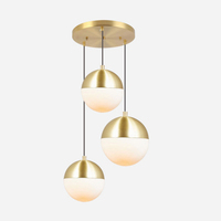 Luminaire suspendu en verre nordique, luminaire suspendu de luxe en forme de globe doré pour la maison, l'hôtel, le restaurant, l'éclairage d'escalier