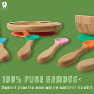 Số Lượng Lớn Bộ Đồ Ăn Sức Khỏe Môi Trường Tự Nhiên Ưu Đãi | Bộ Đồ Ăn Cho Bé Bằng Tre Đi Kèm Với Một Chiếc Yếm - Product Image 2