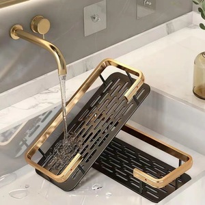 Mensola portaoggetti da parete <span class=keywords><strong>in</strong></span> stile moderno <span class=keywords><strong>per</strong></span> bagno, organizer <span class=keywords><strong>in</strong></span> alluminio senza foratura con ripiano angolare <span class=keywords><strong>in</strong></span> acciaio e <span class=keywords><strong>metallo</strong></span> - Product Image 2