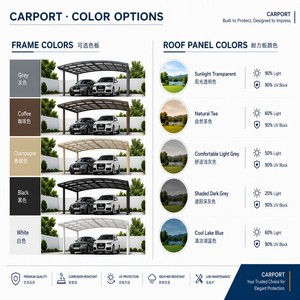 Abri de jardin moderne de luxe Angye en <span class=keywords><strong>aluminium</strong></span> à pignon incliné pour <span class=keywords><strong>2</strong></span> <span class=keywords><strong>voitures</strong></span>, avec toit en polycarbonate, durable et de haute qualité - Product Image 4