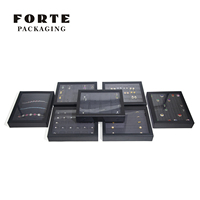 FORTE Plateau de rangement pour bijoux en cuir PU de luxe personnalisé Anneau Pendentif Collier Boucle d'oreille Bracelet Présentoir à bijoux