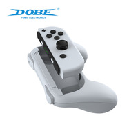 ABS penutup pelindung silikon dengan pegangan jenis untuk Nintendo untuk tombol OLED Joy-Con menangani braket aksesoris Game