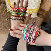 Bracciali con ciondolo a naso di maiale di design, con zirconi, per feste cristiane, placcati oro 18k e argento, personalizzabili, con cordino colorato in corda pura
