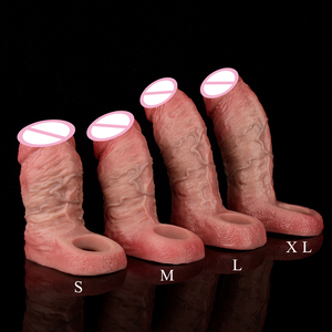 Dropshipping Gode réaliste avec <span class=keywords><strong>sensation</strong></span> de <span class=keywords><strong>peau</strong></span> <span class=keywords><strong>Préservatif</strong></span> réutilisable Gode réaliste avec manchon en silicone pour pénis avec manchon d'extension <span class=keywords><strong>Préservatif</strong></span> - Product Image 1