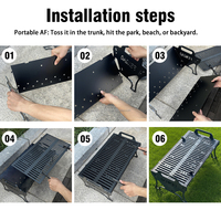 Slot Grill - Barbecue pliable pour un rangement facile, en acier, adapté au camping, aux fêtes, à la plage et à la cuisine en plein air