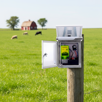 Électrificateur de clôture solaire robuste pour extérieur HPS050 avec panneau solaire 10W et indicateur d'impulsions pour l'élevage