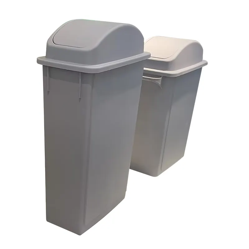 Plastic Garbage Can Kitchen Waste Bin with Swing Lid Plastic Swing Top Trash Can