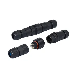 Hanstar-conector de 6 pines impermeable, conectores circulares M14, IP67, IP68, para luz de pared, baño y cocina