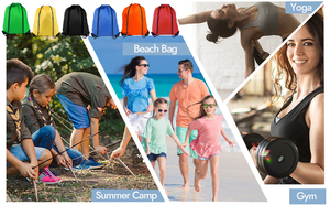 <b>Drawstring</b> <b>Backpack</b> Polyester Unisex Gym Bag Multiple Colors Convenient Softback Below 23 Litre Rope Handle - Product Image 6