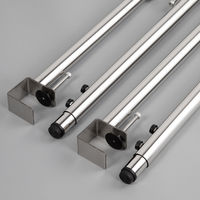 Pieds de meubles en acier inoxydable de luxe, pour bar, bureau, table à café, table à manger, en métal, forme F, avec pince, hauteur réglable, télescopiques