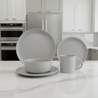 Service de table en céramique blanche classique de luxe, 4 pièces, émaillé, écologique, compatible micro-ondes, résistant à la chaleur, congélateur