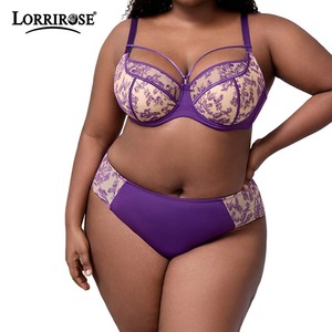 Conjunto de <span class=keywords><strong>sujetador</strong></span> push-up de <span class=keywords><strong>copa</strong></span> <span class=keywords><strong>grande</strong></span> con cobertura total y bragas, de encaje floral transparente, con cuello cruzado, con aros, <span class=keywords><strong>copa</strong></span> fina, talla <span class=keywords><strong>grande</strong></span> para mujer - Product Image 3