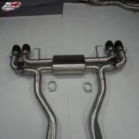 Système d'échappement arrière en acier inoxydable KM Performance avec valve pour BMW M8 F91 F92 S63 4.4T V8, embouts en carbone, mise à niveau Catback
