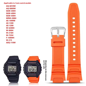 Bracelet de montre en silicone pour <span class=keywords><strong>Casio</strong></span> W-218H/<span class=keywords><strong>F</strong></span>-108 AE1200/1000/1300 Bracelet de montre de luxe respirant 18mm avec boucle - Product Image 5
