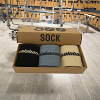 Chaussettes décontractées pour hommes, design personnalisé avec logo, en tissu côtelé éponge, spandex/polyester/coton, respirantes, écologiques, absorbant la transpiration