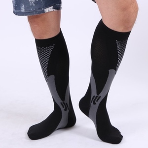 Calcetines de compresión deportivos, <span class=keywords><strong>medias</strong></span> de enfermería hasta debajo de la rodilla con logo en la parte inferior, previenen las venas varicosas - Product Image 6