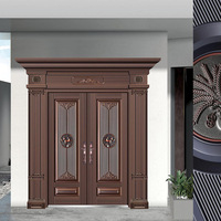 Porte en acier allié au zinc pour entrée principale de maison, porte double non standard pour villa, porte complète, porte de sécurité anti-effraction, sur mesure