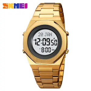 Skmei 2069 alazan lslamic alasr musulman azan montre usine alfajr acier inoxydable prière auto qibla boussole montres étanches