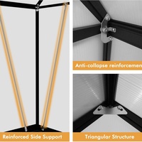 Serre walk-in Installation rapide Toit en polycarbonate Cadre en aluminium Serre en bois traité sous pression
