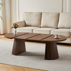 Elegante Mesa de <span class=keywords><strong>Centro</strong></span> Extensible de Madera de Teca para Sala de Estar - Product Image 1