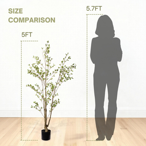 Artificial Olive <b>Tree</b> 5FT Faux Indoor Plant Lifelike Potted Decor for Living Room Home - Product Image 5