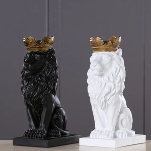 Personalizzato 36cm 14 "in resina di grandi dimensioni collezione di fauna selvatica corona di leone, 27cm re della foresta statua scultura, decorazione per la casa - Product Image 3
