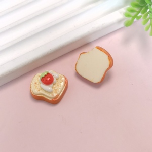 جديد جميل ، دمية منزلية للطعام تحت عنوان راتنج ، سحر الخبز الاصطناعي المحمص بدون ثقب الخرز الحرف اليدوية لتزيين الحفلات - Product Image 5