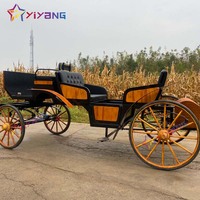 Charrette à chevaux de tourisme européenne avec auvent / Chariot de tourisme à chevaux Marathon / Chariot à chevaux avec selle