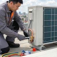 YOD HVAC Adaptateur de service pour climatiseur split, en cuivre, pour extérieur, 1/4 pouce, pièce de rechange pour climatisation et réfrigération