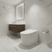 Doooway Nouveau Design WC Intelligent en Céramique de Luxe à Siphon en S, Cuvette Allongée, avec Capteur au Pied pour Hôtel