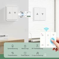 Module de rideau intelligent WiFi+RF double pôle en aluminium PC, télécommande RF, compatible Google Home/Alexa pour application intelligente