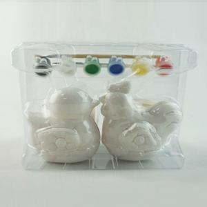 Mini Pots de fleurs en céramique pour enfants, 7 pièces, Set de peinture et brosses de 6 couleurs, kit de <span class=keywords><strong>dessin</strong></span> et de culture, cadeau de pâques, DIY - Product Image 2