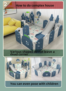 Parc de jeux extérieur pour bébé, clôture de sécurité en plastique pour enfants, parc de jeux pour bébé avec toboggans et balançoires, maternelle - Product Image 6