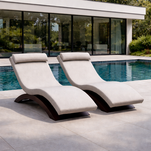 Tumbona de exterior de lujo en forma de S, tumbona para exteriores resistente a la intemperie, tumbona para piscina para hoteles y villas, muebles para piscina. - Product Image 1