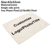 Sets de table rectangulaires personnalisés imprimés, en coton-lin écologique, pour la maison, les restaurants et les cuisines