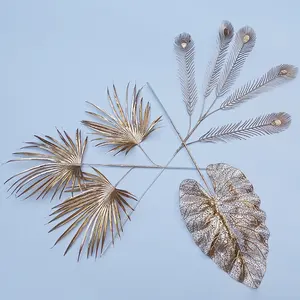人造花金叶模拟石榴柿子植物金桉树冬青枝叶用于家庭婚礼派对